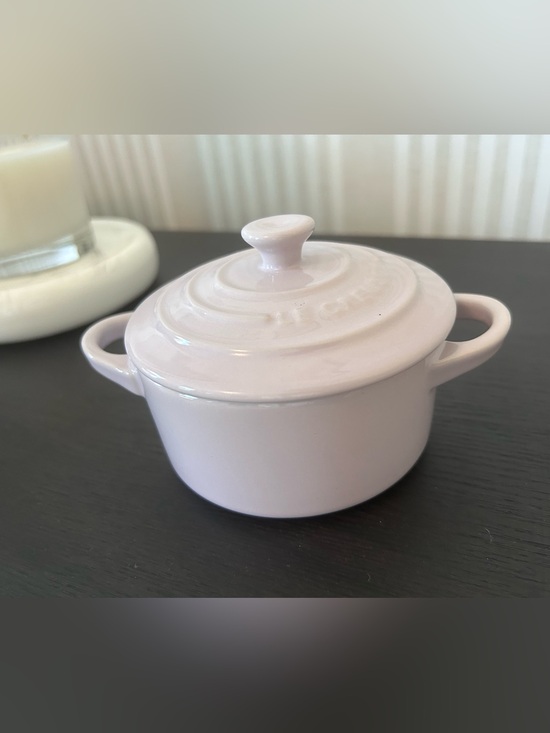 Le Creuset Other - Le Creuset Stoneware Mini Round Cocotte 8oz Lavender Purple NEW